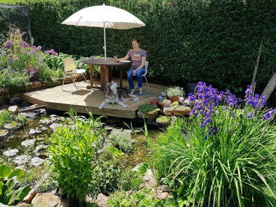 Bee Friendly Garden winner, Lucy Hall in her garden