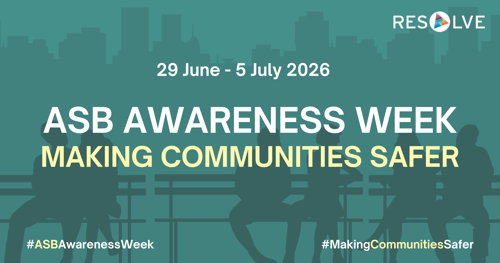 A banner image for ASB Awareness Week with the words making communities safer